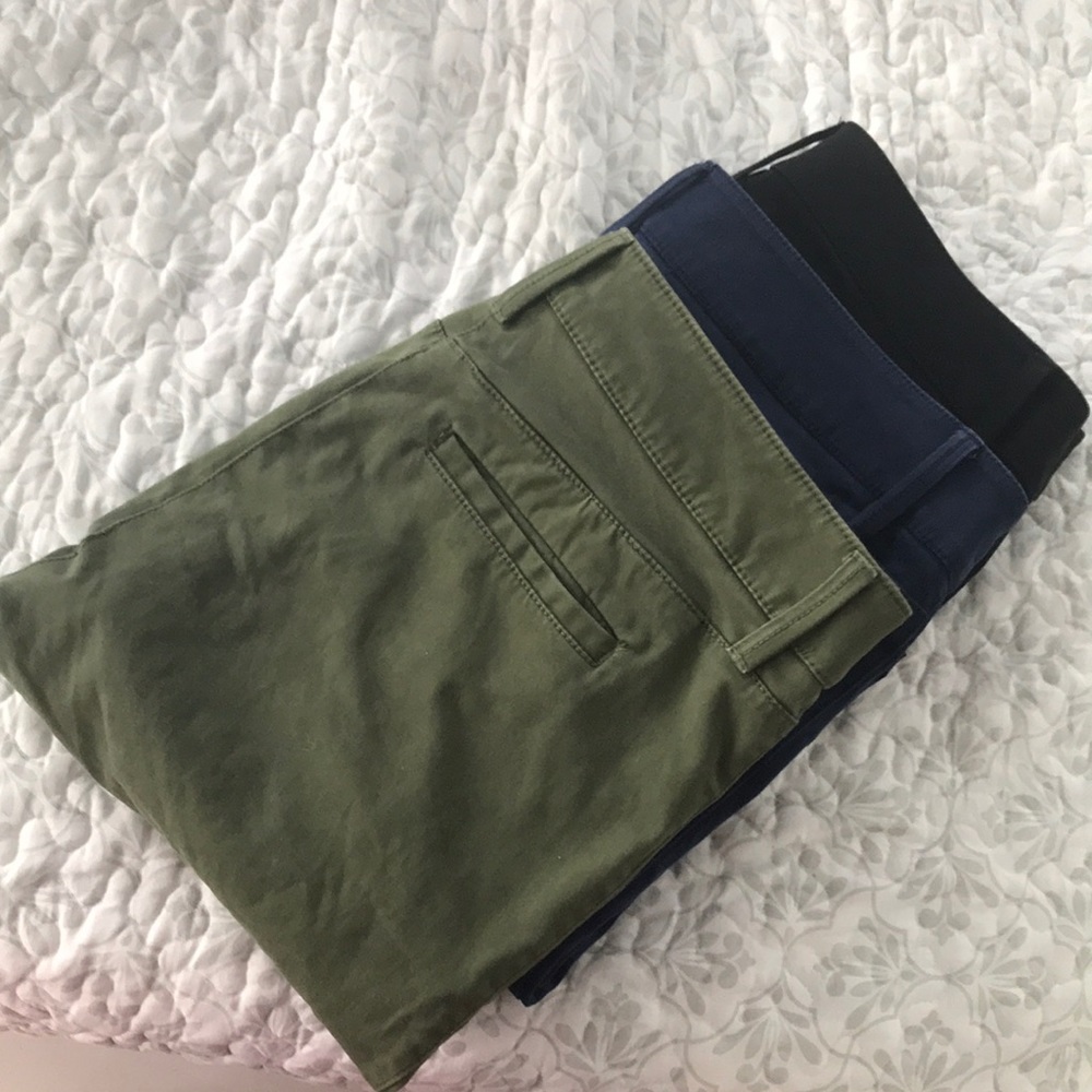 Loft sanded sateen zip pocket chinos